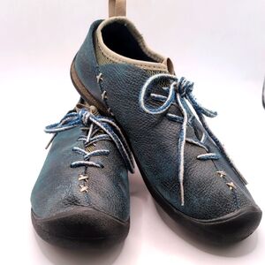 Keen Women's Trail Hi Moccasin Blue Nu Buck Leather Hiking Casual Size 8